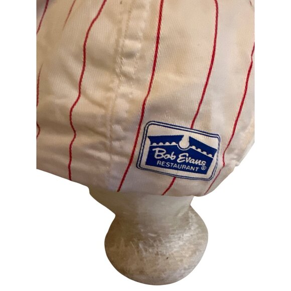 Vintage 80 Cincinnati Reds Pinstripe Hat W/ Bob Evans & 700 WLW Logos Adjustable - Picture 3 of 8